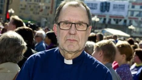Lennart Molin, Svenska Kyrkan, var en av dem som deltog i manifestationen på Medborgarplatsen i Stockholm.