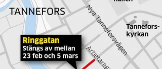 Gata vid ån stängs av för trafik