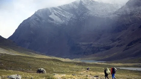 En man och en kvinna omkom under en glaciärkurs för nybörjare när de skulle ta sig upp för Pallins korridor nära Kebnekaise.                        Foto: pär bäckström