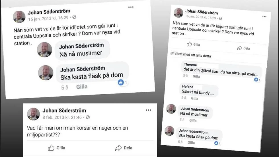Skärmpdumpar från sajten "Inte rasist, men..."