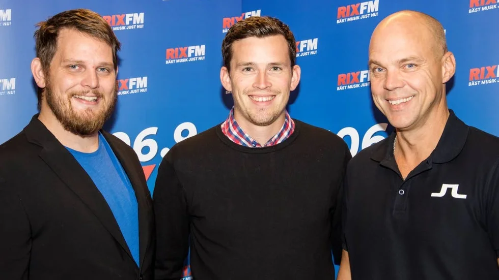Daniel Halvarsson och David Jacobsson, säljare för radioreklam samt Ove Johansson, säljchef radio.