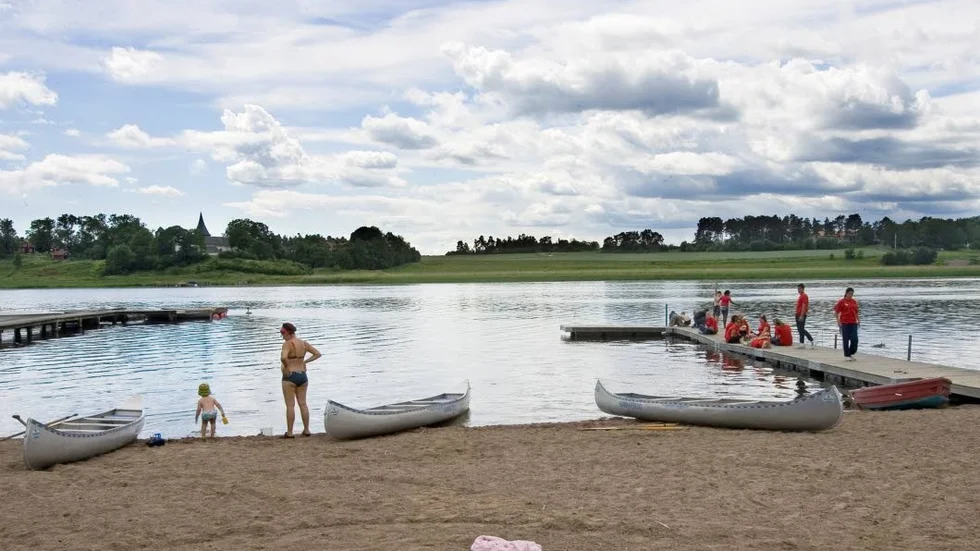 Alginvasion. Badsäsongen är igång, men i år är det inte så många som vågar sig till badplatsen vid Hammarskog.