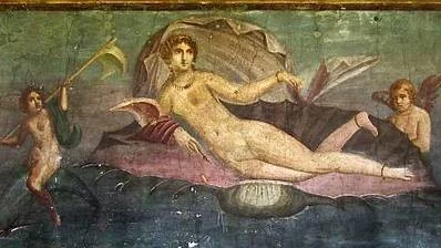 Cypern. Ön där Afrodite steg hur havet. Här en väggmålning av gudinnan i en av Pompejis trädgårdar.