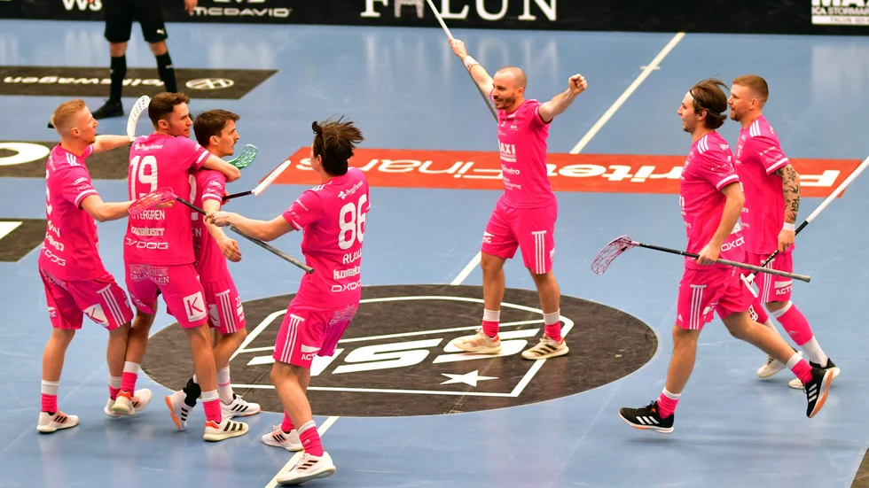 Falun har just gjort sitt tredje mål mot Storvreta.