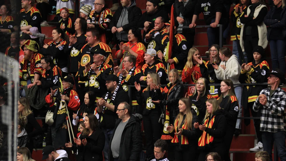 Brynässupportrar under söndagens rekordmatch i SM-finalspelet. Det kan bli ett nytt publikrekord i torsdagens avgörande final mot Luleå.