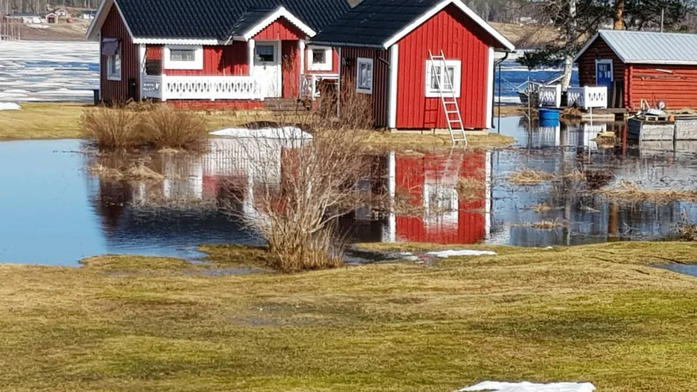2018 klarade sig stugan från översvämning med knapp marginal.