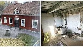 T.v. Kerstin Dahne i Brygghuslängans drängkammare.