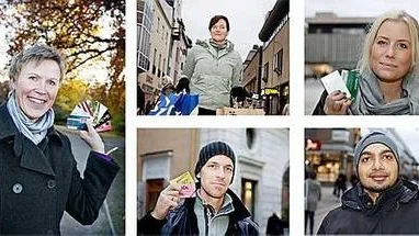 Anna Pettersson, Charlotte Strandberg, Johanna Meander, Michael Söder och Jamil Hossain tycker till om kundkort.