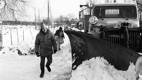 Lars Molin under inspelningen av Midvinterduell 1983.