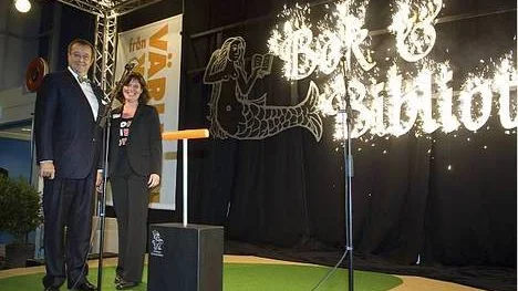 Estlands president Toomas Hendrik Ilves invigningstalade på Bokmässan.