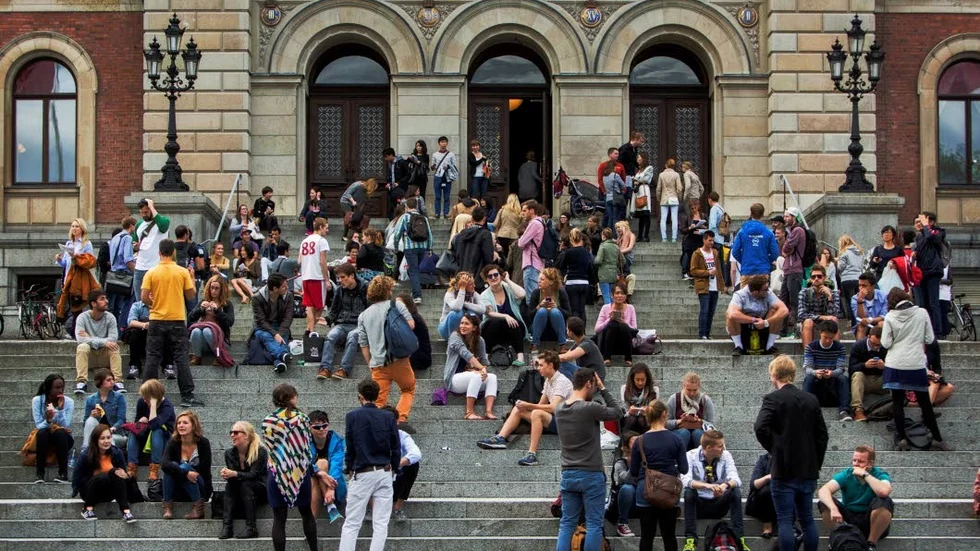 Bilden kommer från en tidigare mottagning av internationella studenter vid Uppsala universitet.
