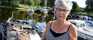 Hon såg båtbranden: "Det bolmade något enormt"