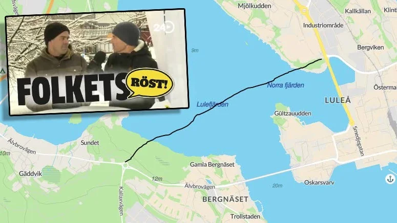 Luleåbornas valfrågor. En bank/bro över Luleälven kunde vara en lösning för leda bort trafik från centrum. Luleåbon Gustav Sterling (till vänster) deltog när Folkets röst sändes från Kulturens hus terass på tisdagen. Här är Gustav i samspråk med Göran Gabrielsson, Luleå kommun.
