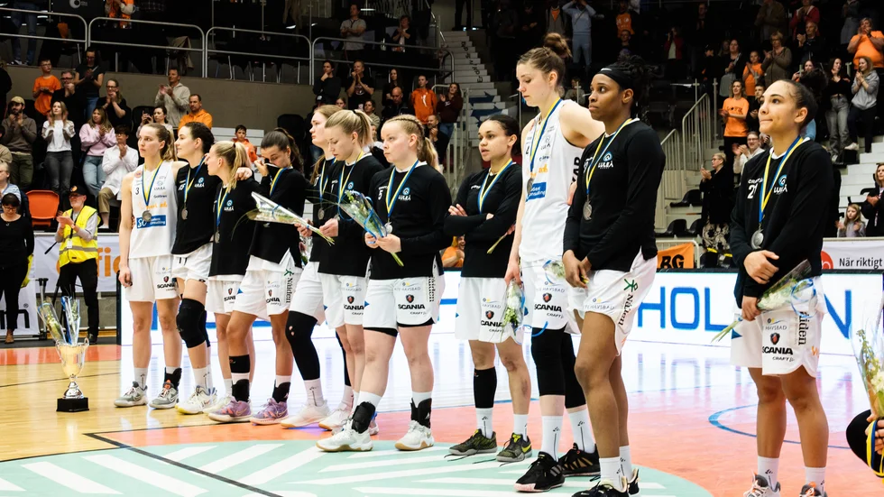 Deppigt i Luleå Basket efter finalförlusten.