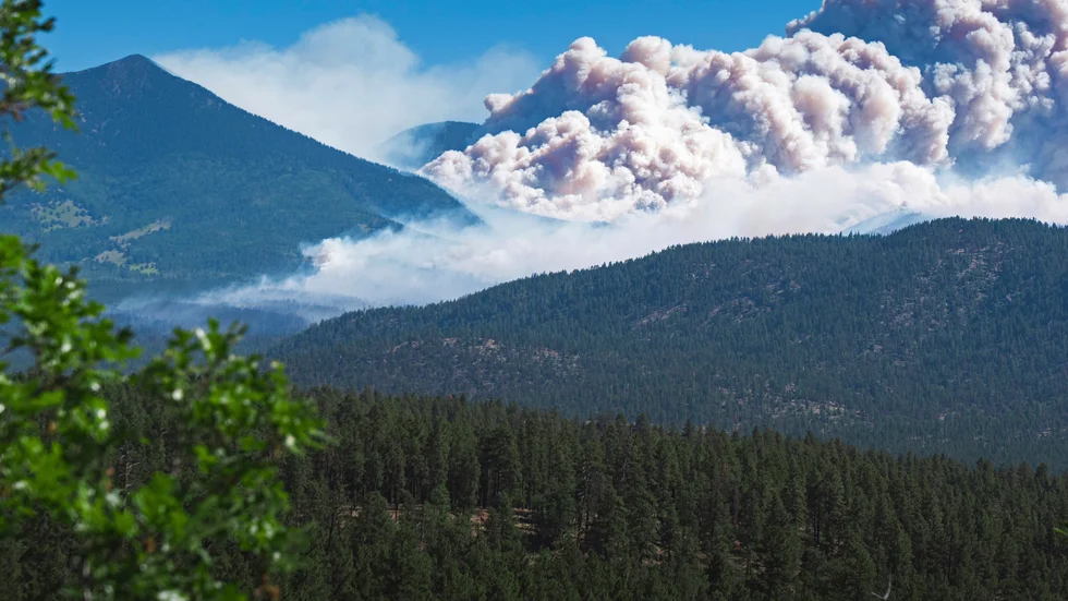 2|500 bostäder har evakuerats i närheten av Flagstaff i Arizona, där skogsbränder rasar.