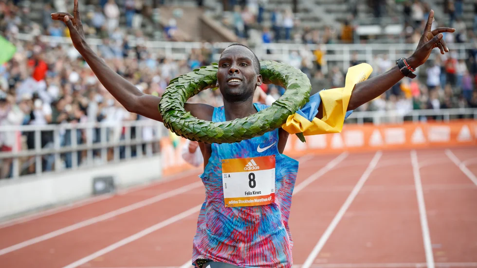 Felix Kirwa, Kenya, vinner Stockholm Marathon.