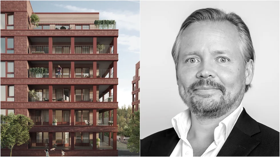 Flerfamiljshusen som ska byggas i Läggesta kommer att vara fyra till fem våningar. Pär Thomaeus är vd på Sveaviken bostad.