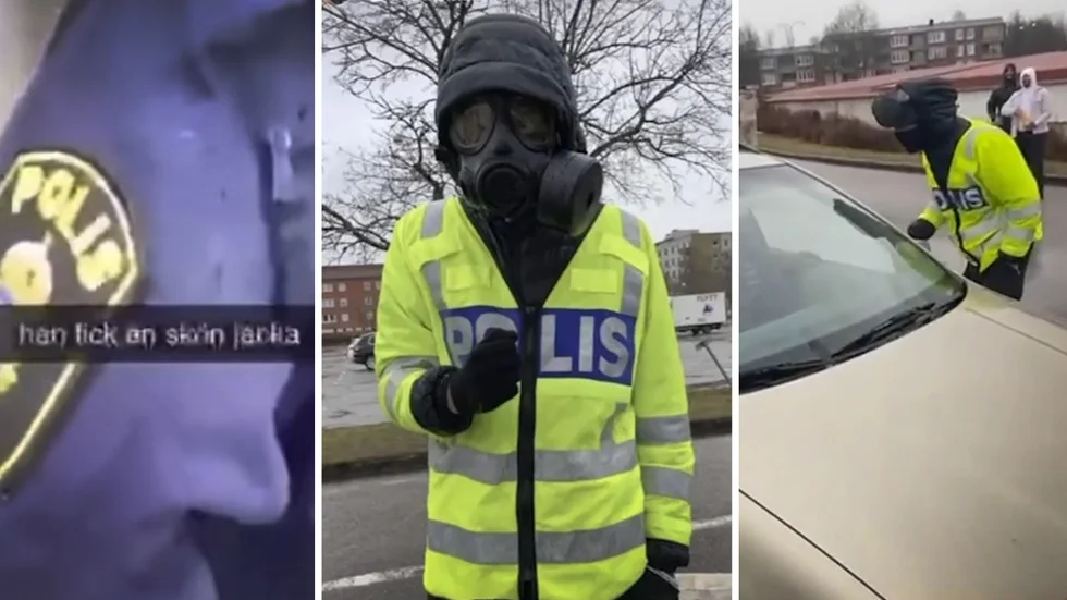 Flera bilder och filmer där personer i Skäggetorp bär polisens kläder under upploppen har spridits i sociala medier. Materialet är en del i polisens bevisning i deras utredning.