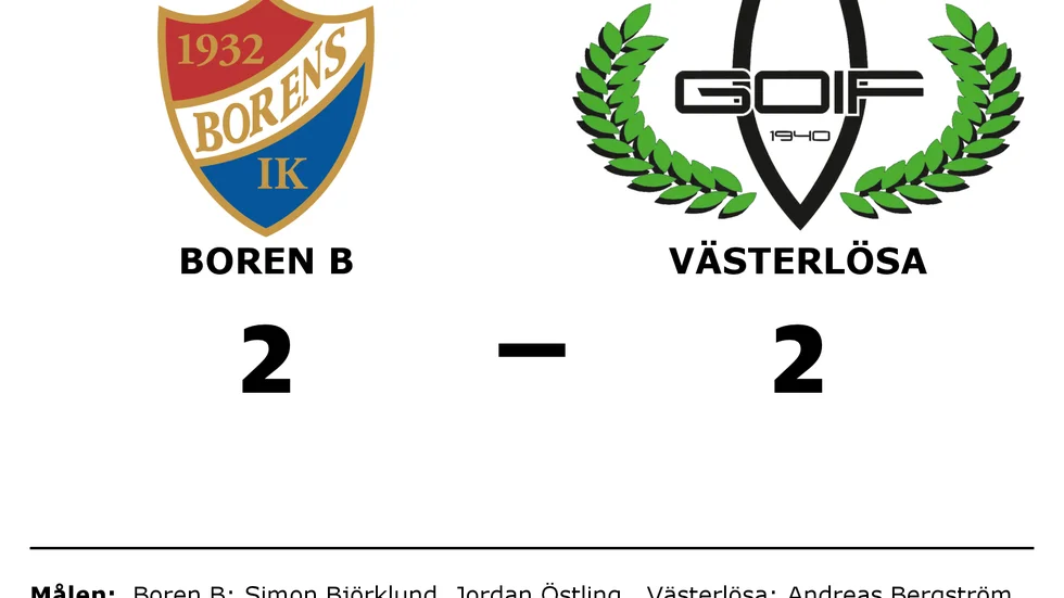 Borens IK B spelade lika mot Västerlösa GoIF