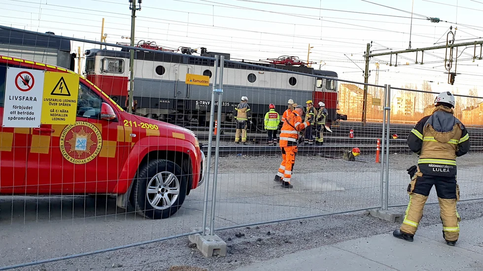 Ett lok av modellen RC4 exploderade nere på bangården i Luleå på fredagskvällen. 