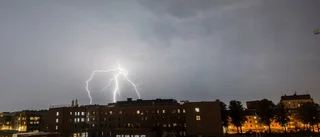 Kraftigt åskoväder lyste upp Eskilstuna