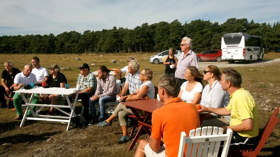 Ett antal politiker och tjänstemän begav sig till Eke på södra Gotland för att diskutera hur man ska bevara betesmarkerna.
