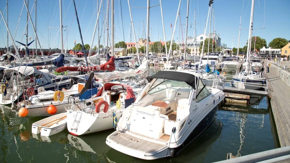 Visby hamn under Stockholmsveckan. Båtarna på bilden har ingenting med det misstänkta brottet att göra.