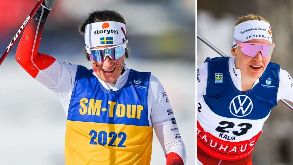 Ebba Andersson och Lisa Vinsa tog SM-guld för Piteå i sprintstafett.