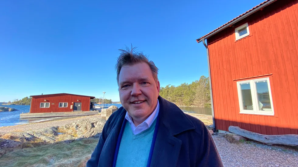 Magnus Johansson (S), oppositionsråd i Trosa kommun, ser stora möjligheter med en vindkraftpark. 
