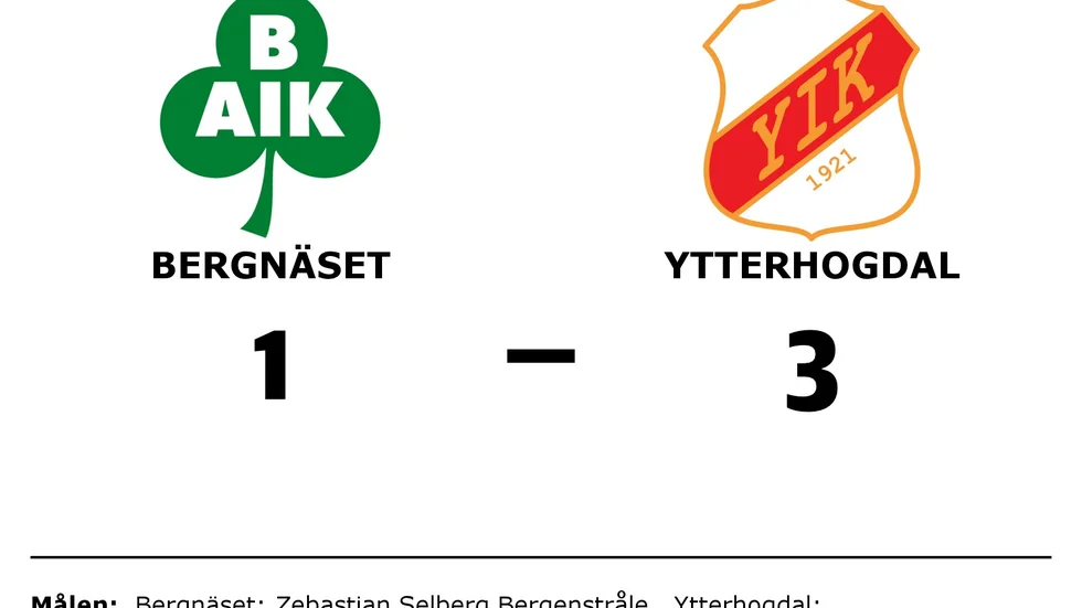 Bergnäsets AIK förlorade mot Ytterhogdals IK
