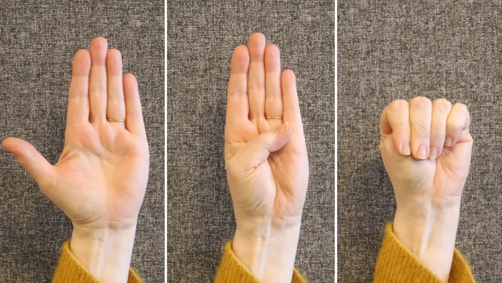 Ser du någon göra detta tecken; hand rakt upp, invikt tumme och sedan övriga fingrar över, bör du reagera. Tecknet betyder "hjälp mig" och informationen sprids nu internationellt. 