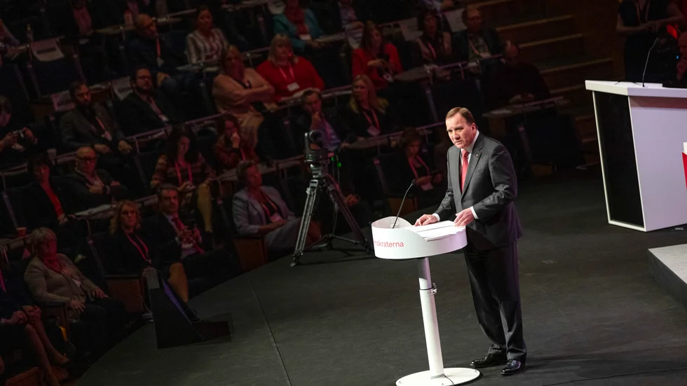 Avgående partiordföranden Stefan Löfven talade när Socialdemokraterna inledde sin kongress i Göteborg under onsdagen.