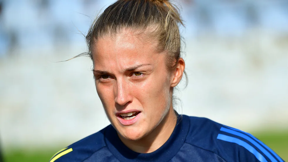 Filippa Angeldahl i samband med onsdagens landslagsträning i Bratislava inför VM-kvalet mot Slovakien.