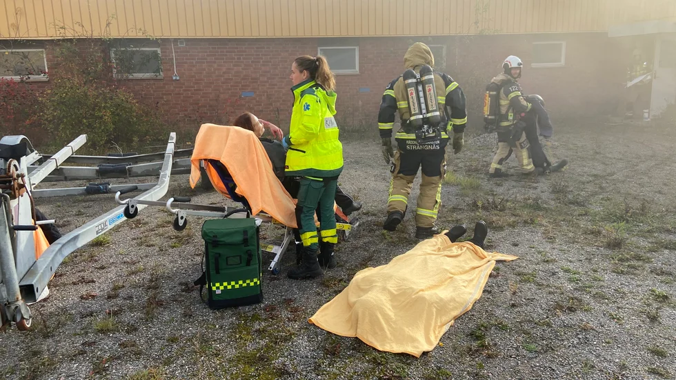 Helena Larsson, ambulanssjuksköterska, tog hand om den skadade studenten Marianne Grimhäll.