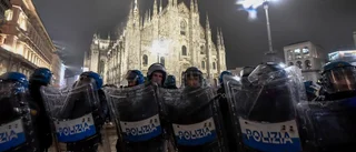 Polisräd mot antivaccin-aktivister i Italien