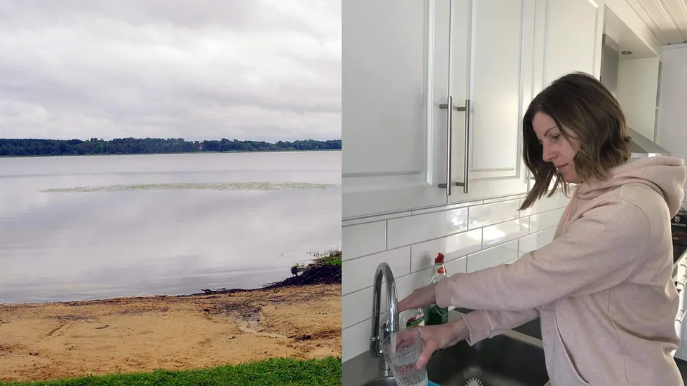 Amelie Thelander på Skålsvampvägen i Bryngelstorp är inte orolig för sin hälsa men är inte längre sugen på ett glas vatten sedan lukt- och smakproblemen började förra veckan.
