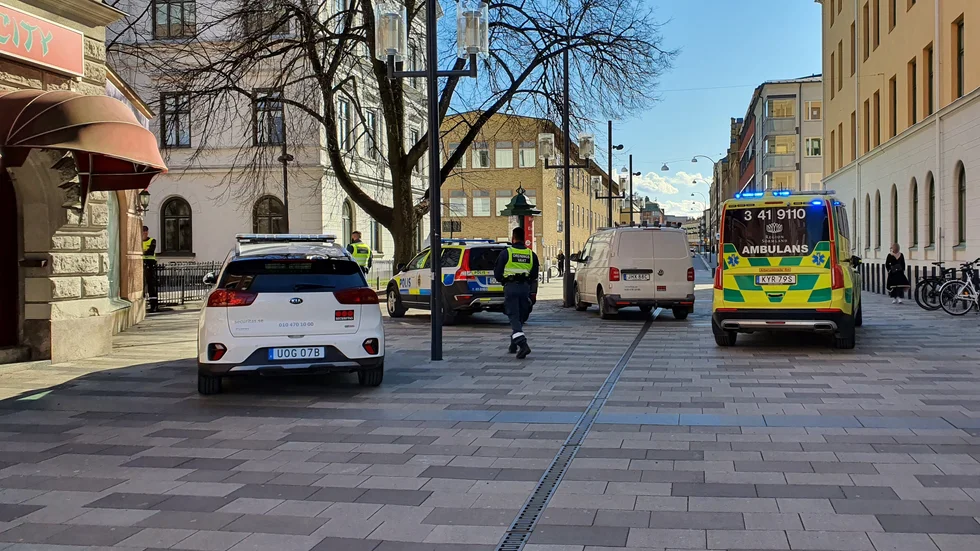 Någon form av tumult bröt ut när en ordningsvakt skulle konfrontera en misstänkt snattare.