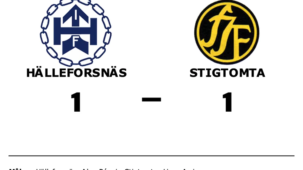 Hälleforsnäs spelade lika mot Stigtomta