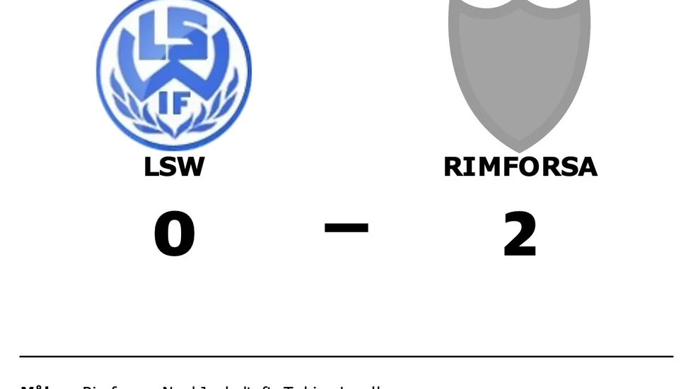 LSW IF förlorade mot Rimforsa IF