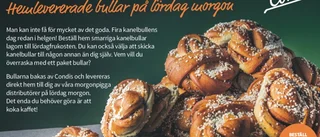 Beställ hem goda bröd och bullar till helgfrukosten.
