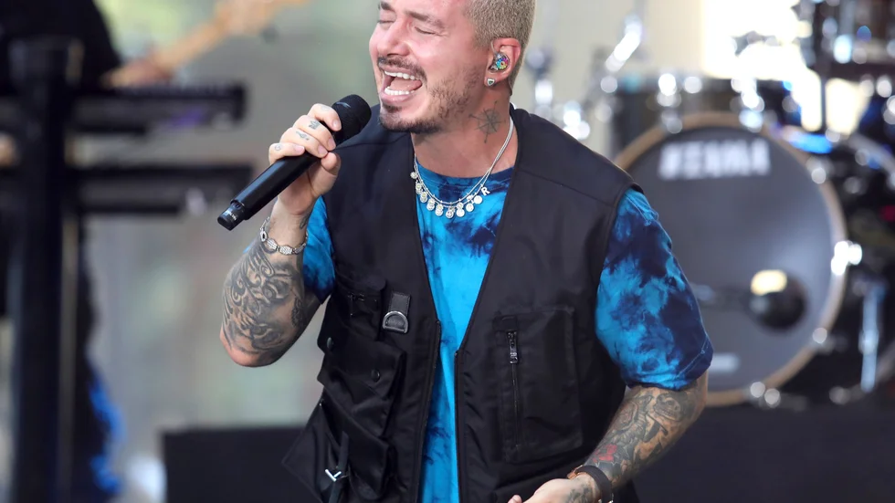 Den colombianske sångaren J Balvin uppträder i New York. Arkivbild.