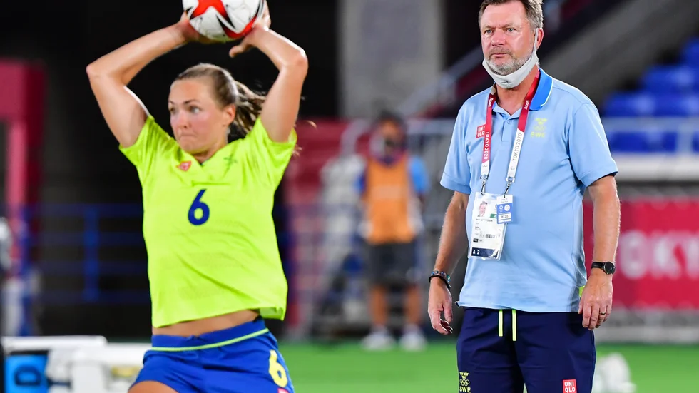 Magdalena Eriksson och Peter Gerhardsson under OS-finalen.
