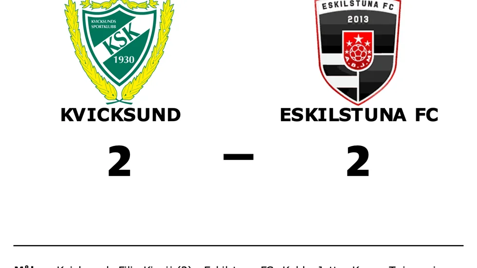 Kvicksund spelade lika mot Eskilstuna FC