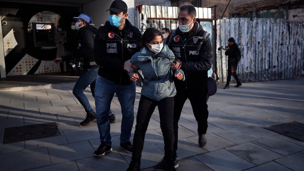 Protesterna i Turkiet utanför Bogaziciuniversitetet inleddes i början av året. Arkivbild.