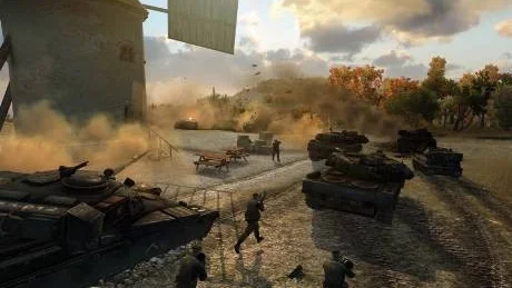 Krigsspel. Pansarvagnskrig i Frankrike.Foto: Ur "World in conflict"