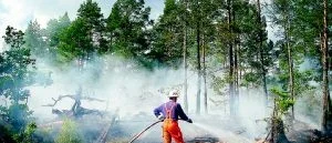 Kustbevakningens flyg upptäckte skogsbrand i Rumma