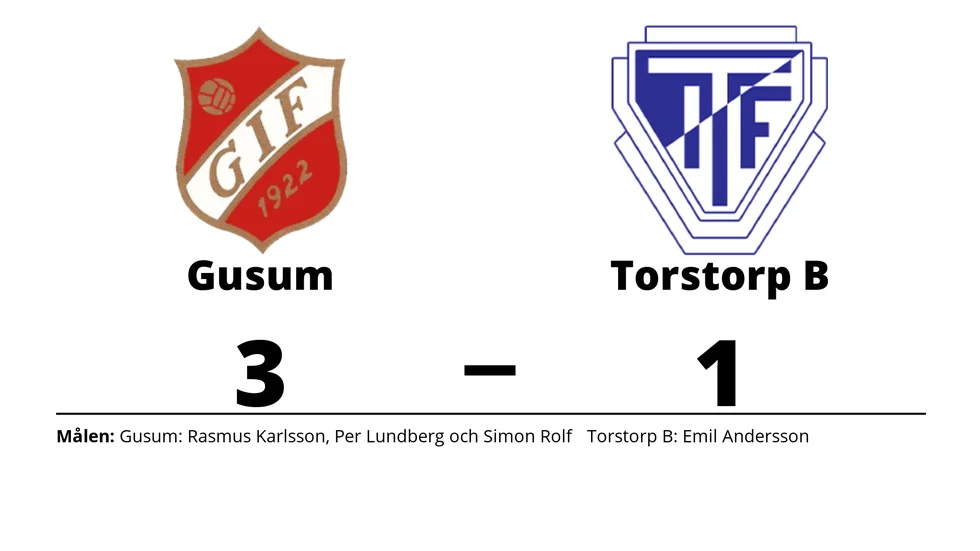 Gusums IF vann mot Torstorps IF B