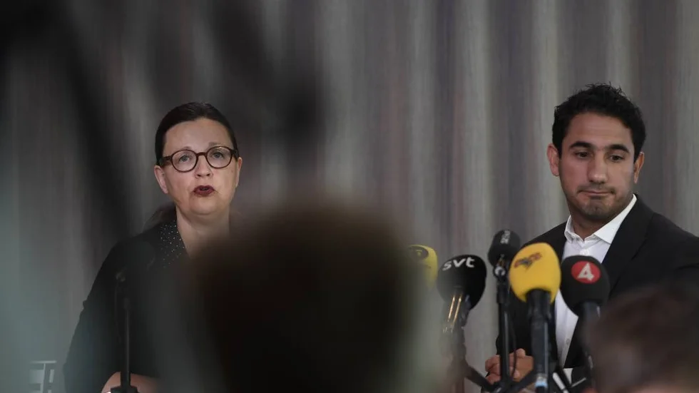 Gymnasie- och kunskapslyftsminister Anna Ekström och civilminister Ardalan Shekarabi presenterade ett nytt förslag om vinstförbud i välfärden.