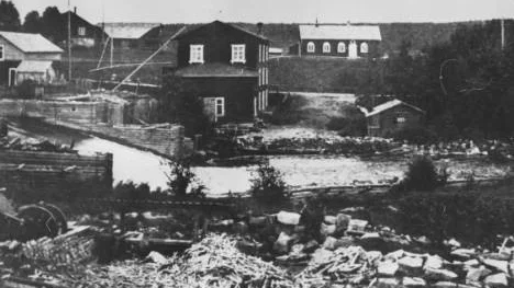 En gammal bild på kvarnen i Lillpite, från mitten av 1920-talet.
