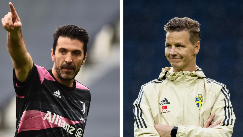 Gianluigi Buffon och Maths Elfvendal jobbade ihop i Parma.